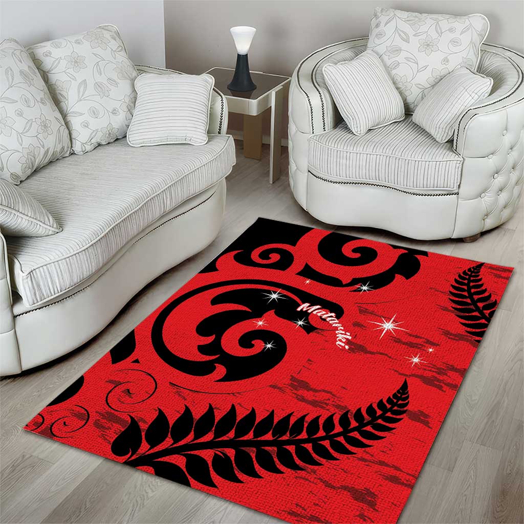 New Zealand Matariki Area Rug Maori New Year Koru Pattern