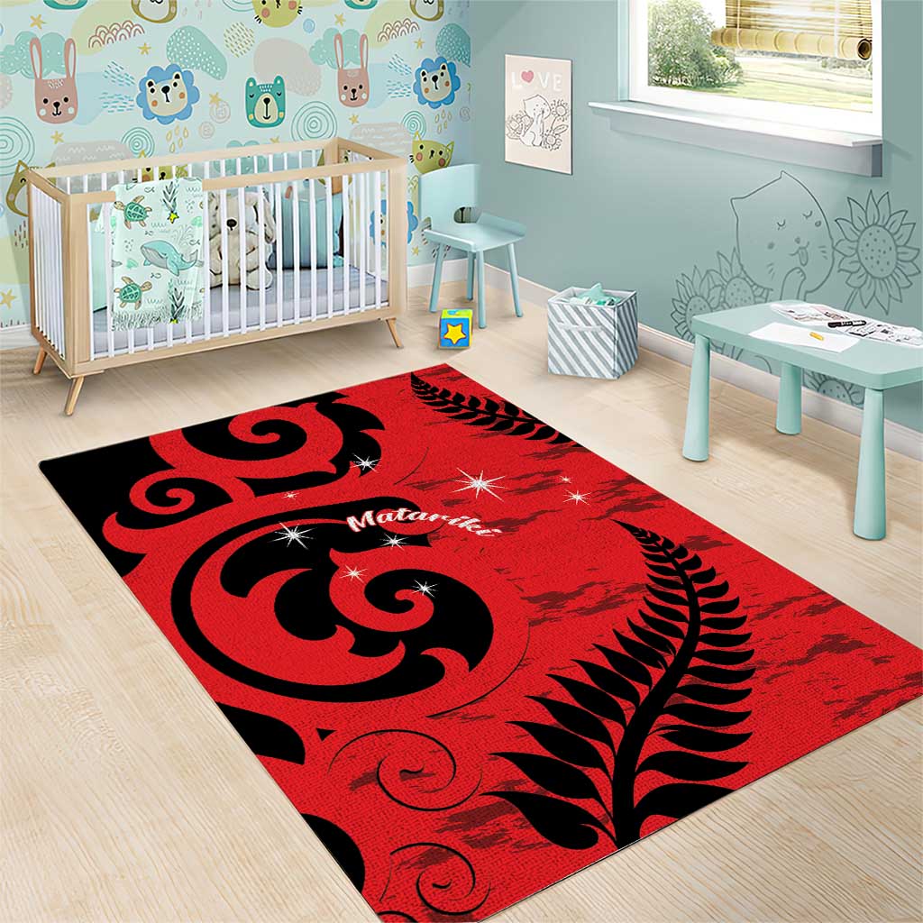 New Zealand Matariki Area Rug Maori New Year Koru Pattern