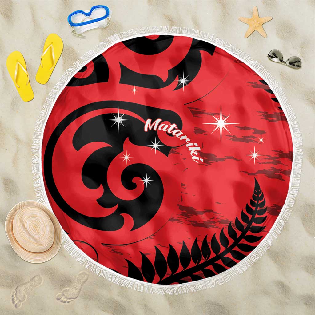 New Zealand Matariki Beach Blanket Maori New Year Koru Pattern