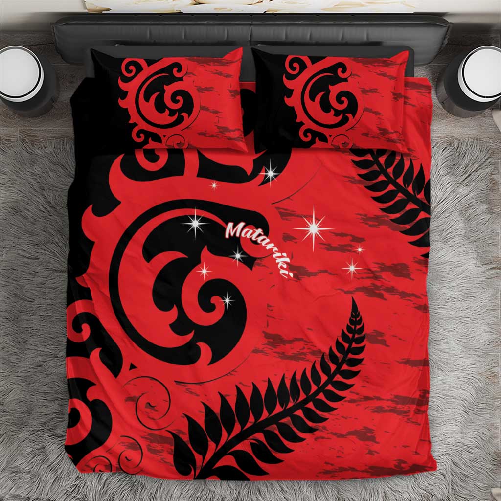 New Zealand Matariki Bedding Set Maori New Year Koru Pattern