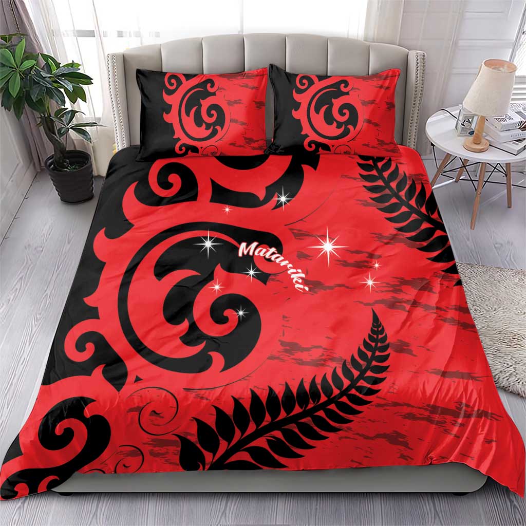 New Zealand Matariki Bedding Set Maori New Year Koru Pattern