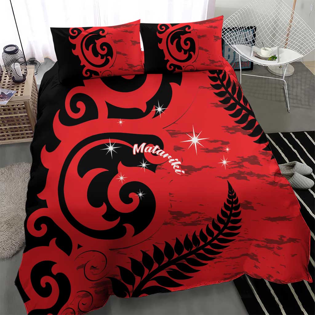 New Zealand Matariki Bedding Set Maori New Year Koru Pattern