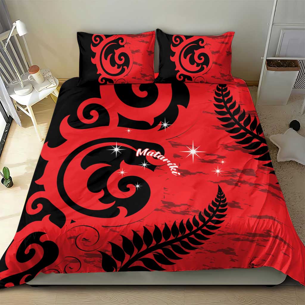 New Zealand Matariki Bedding Set Maori New Year Koru Pattern