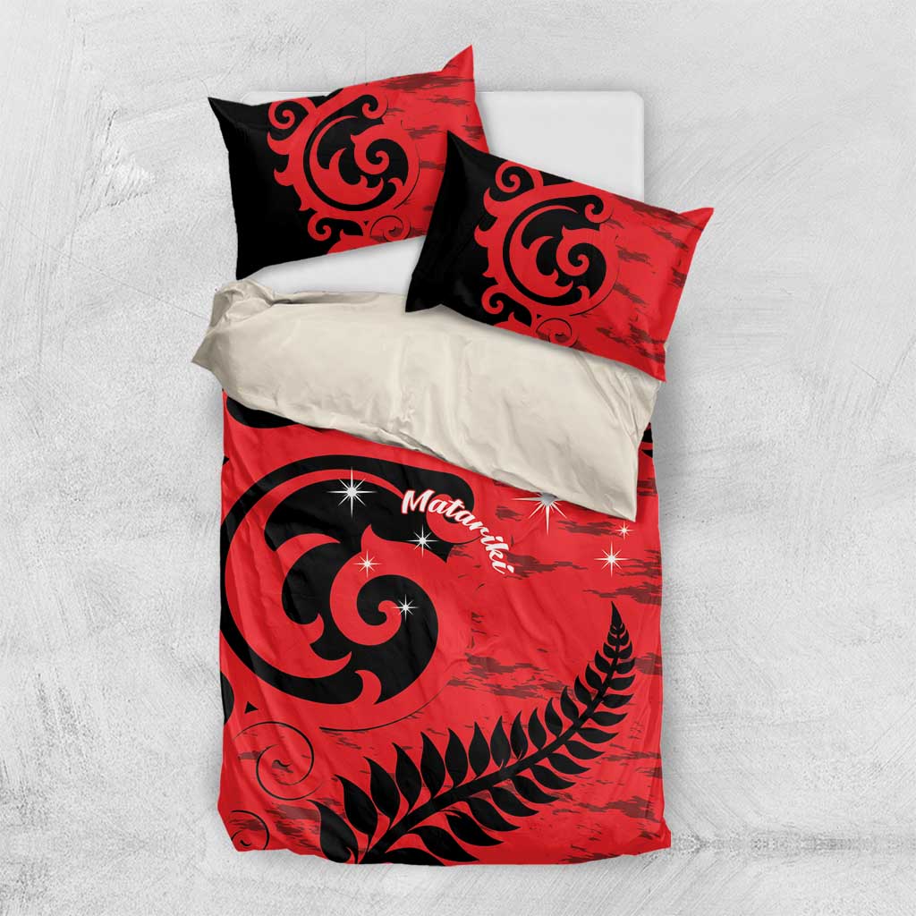 New Zealand Matariki Bedding Set Maori New Year Koru Pattern