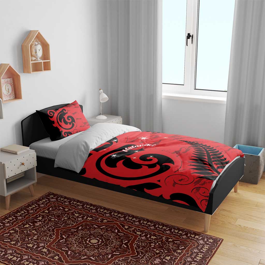 New Zealand Matariki Bedding Set Maori New Year Koru Pattern