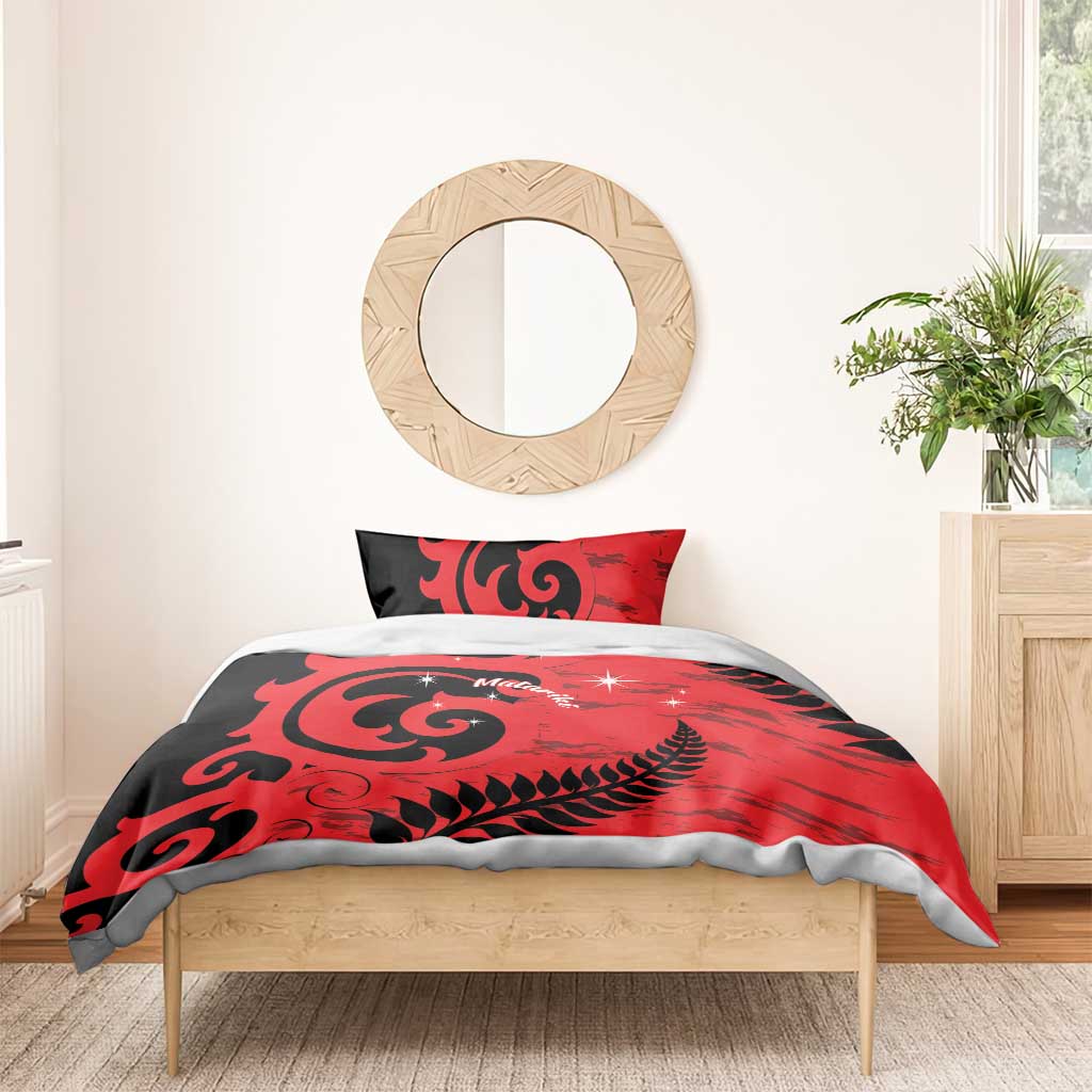 New Zealand Matariki Bedding Set Maori New Year Koru Pattern