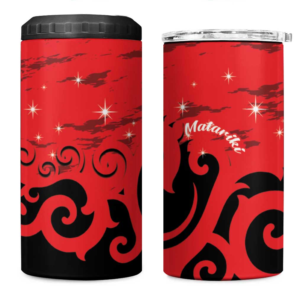 New Zealand Matariki 4 in 1 Can Cooler Tumbler Maori New Year Koru Pattern