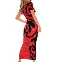New Zealand Matariki Family Matching Short Sleeve Bodycon Dress and Hawaiian Shirt Maori New Year Koru Pattern LT22 - Polynesian Pride