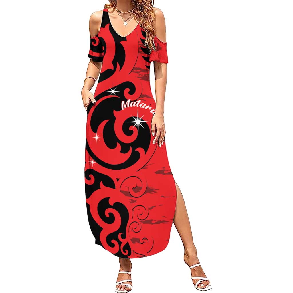 New Zealand Matariki Family Matching Summer Maxi Dress and Hawaiian Shirt Maori New Year Koru Pattern
