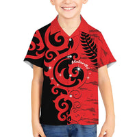 New Zealand Matariki Kid Hawaiian Shirt Maori New Year Koru Pattern LT22 Kid Red - Polynesian Pride