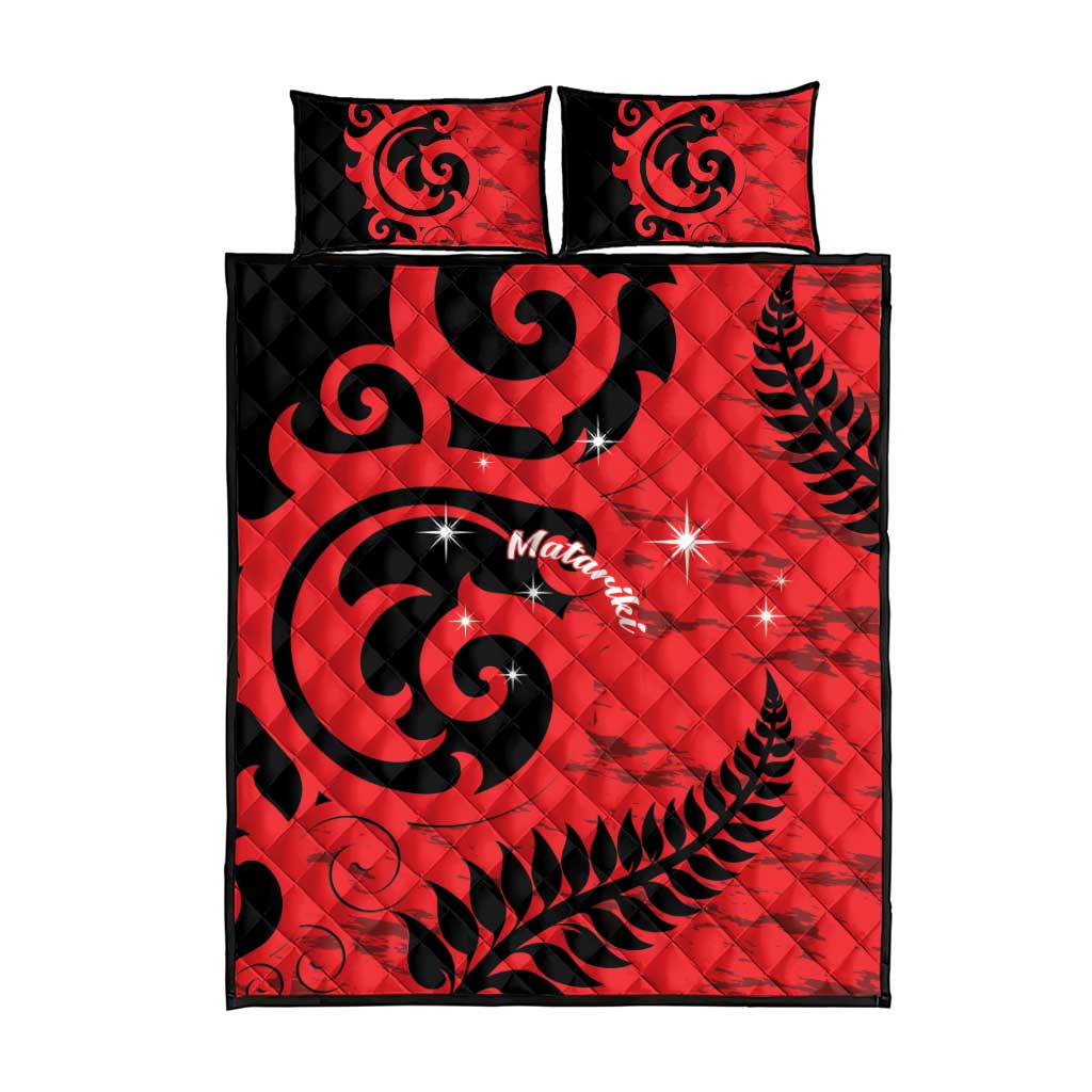 New Zealand Matariki Quilt Bed Set Maori New Year Koru Pattern