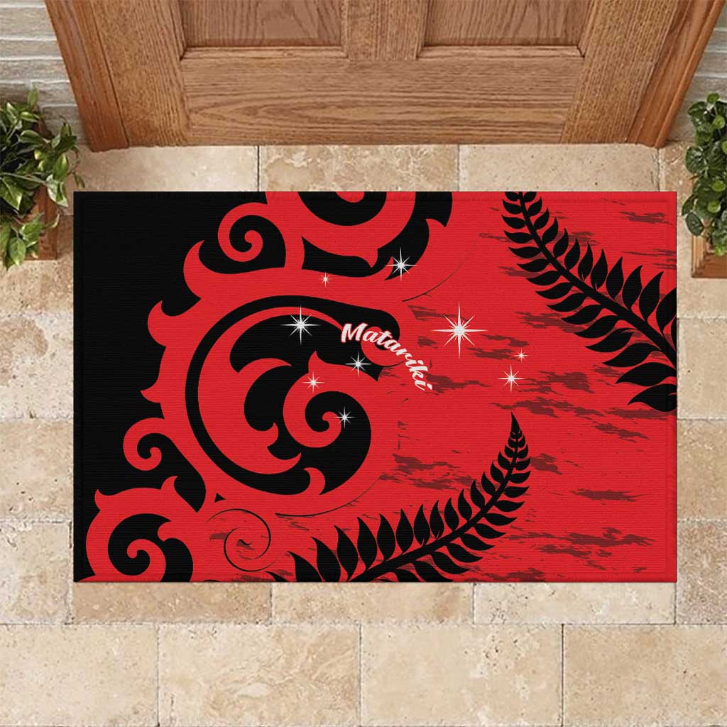 New Zealand Matariki Rubber Doormat Maori New Year Koru Pattern