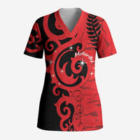 New Zealand Matariki Scrub Top Maori New Year Koru Pattern