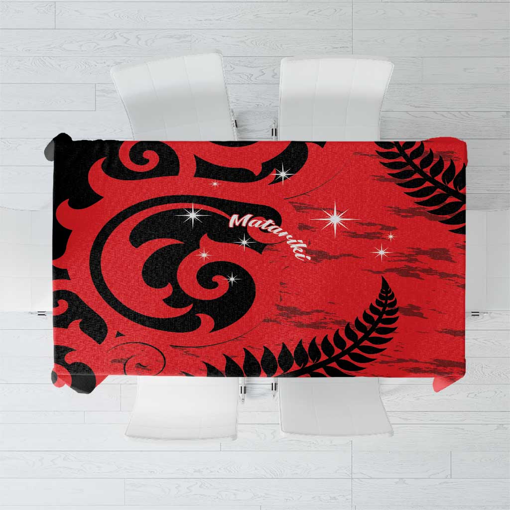 New Zealand Matariki Tablecloth Maori New Year Koru Pattern LT22 Red - Polynesian Pride