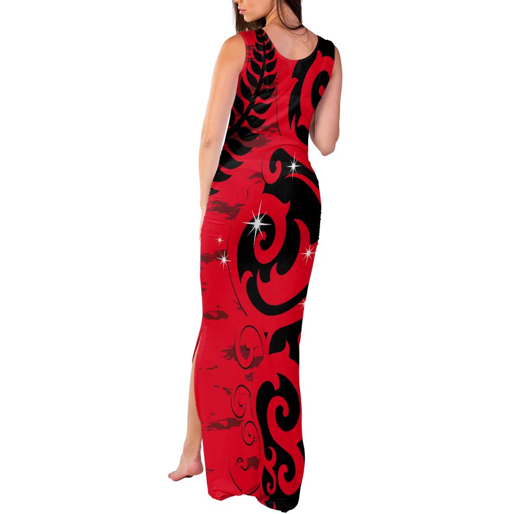 New Zealand Matariki Tank Maxi Dress Maori New Year Koru Pattern LT22 - Polynesian Pride