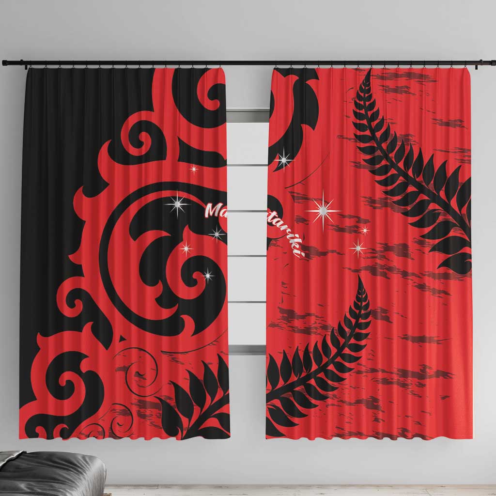 New Zealand Matariki Window Curtain Maori New Year Koru Pattern