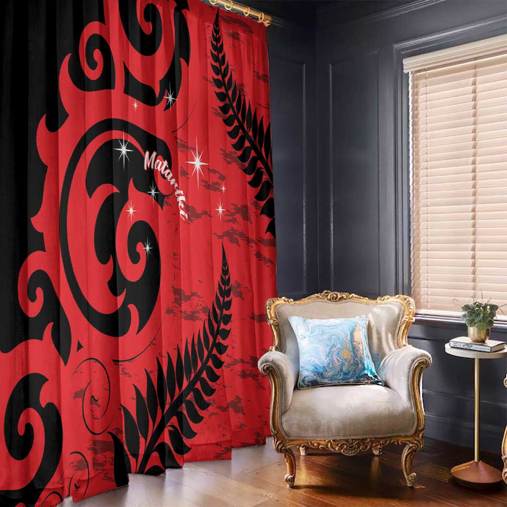 New Zealand Matariki Window Curtain Maori New Year Koru Pattern