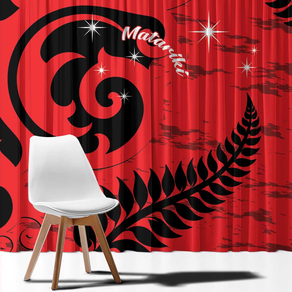 New Zealand Matariki Window Curtain Maori New Year Koru Pattern
