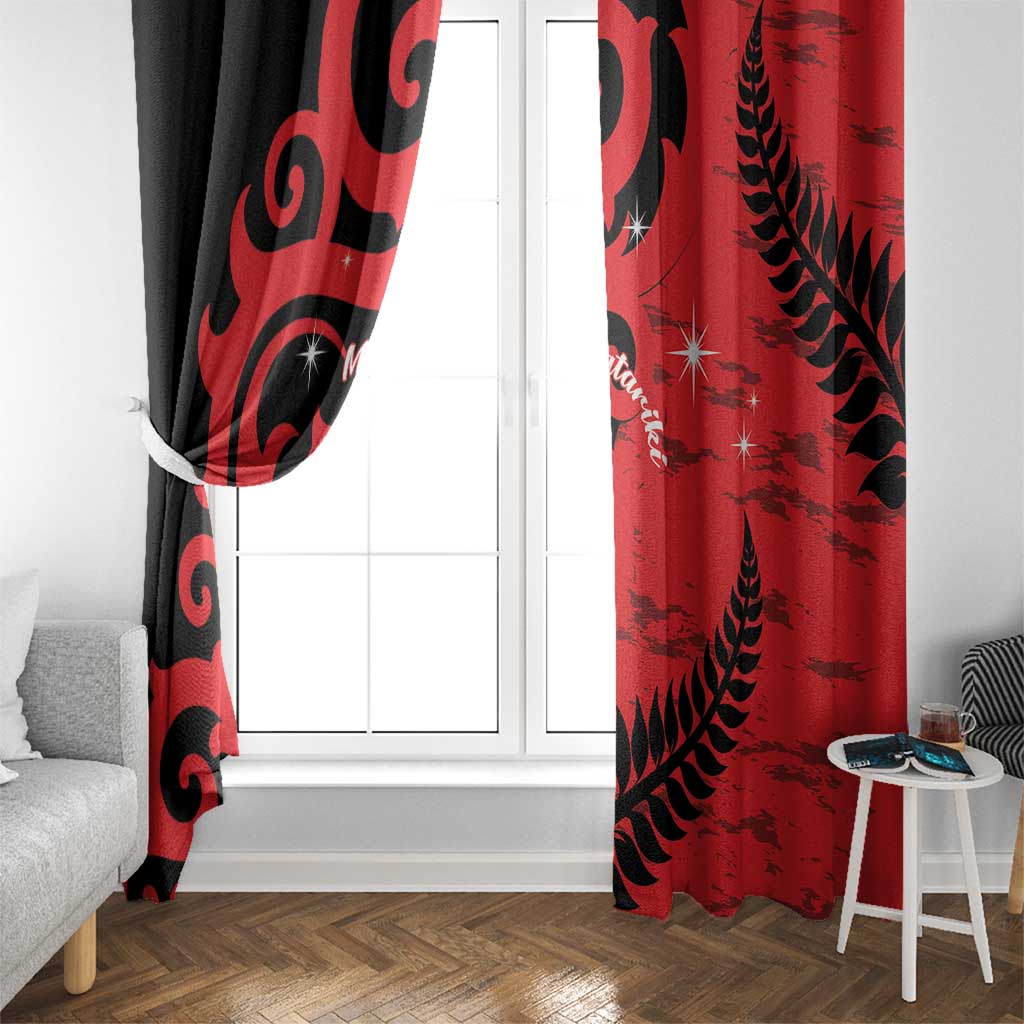 New Zealand Matariki Window Curtain Maori New Year Koru Pattern