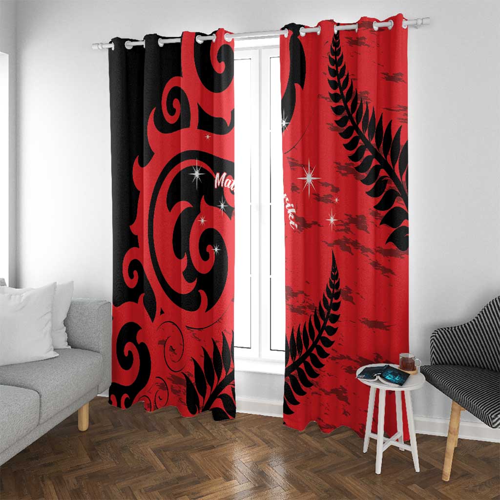 New Zealand Matariki Window Curtain Maori New Year Koru Pattern