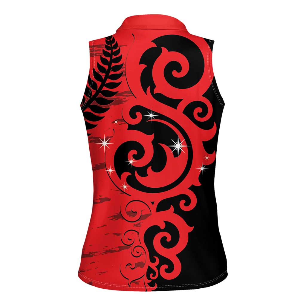 New Zealand Matariki Women Sleeveless Polo Shirt Maori New Year Koru Pattern LT22 - Polynesian Pride