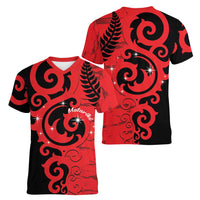 New Zealand Matariki Women V-Neck T-Shirt Maori New Year Koru Pattern LT22 - Polynesian Pride