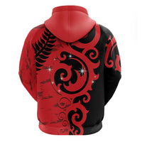 New Zealand Matariki Zip Hoodie Maori New Year Koru Pattern