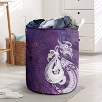 New Zealand Matariki Laundry Basket Maori Manaia Galaxy Silver Fern Purple Color LT22 Purple - Polynesian Pride