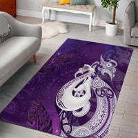 New Zealand Matariki Area Rug Maori Manaia Galaxy Silver Fern Purple Color LT22 - Polynesian Pride