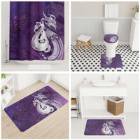New Zealand Matariki Bathroom Set Maori Manaia Galaxy Silver Fern Purple Color LT22 - Polynesian Pride