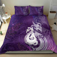 New Zealand Matariki Bedding Set Maori Manaia Galaxy Silver Fern Purple Color LT22 - Polynesian Pride