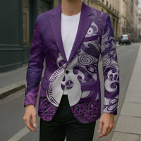 New Zealand Matariki Blazer Maori Manaia Galaxy Silver Fern Purple Color LT22 - Polynesian Pride