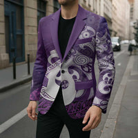 New Zealand Matariki Blazer Maori Manaia Galaxy Silver Fern Purple Color LT22 - Polynesian Pride