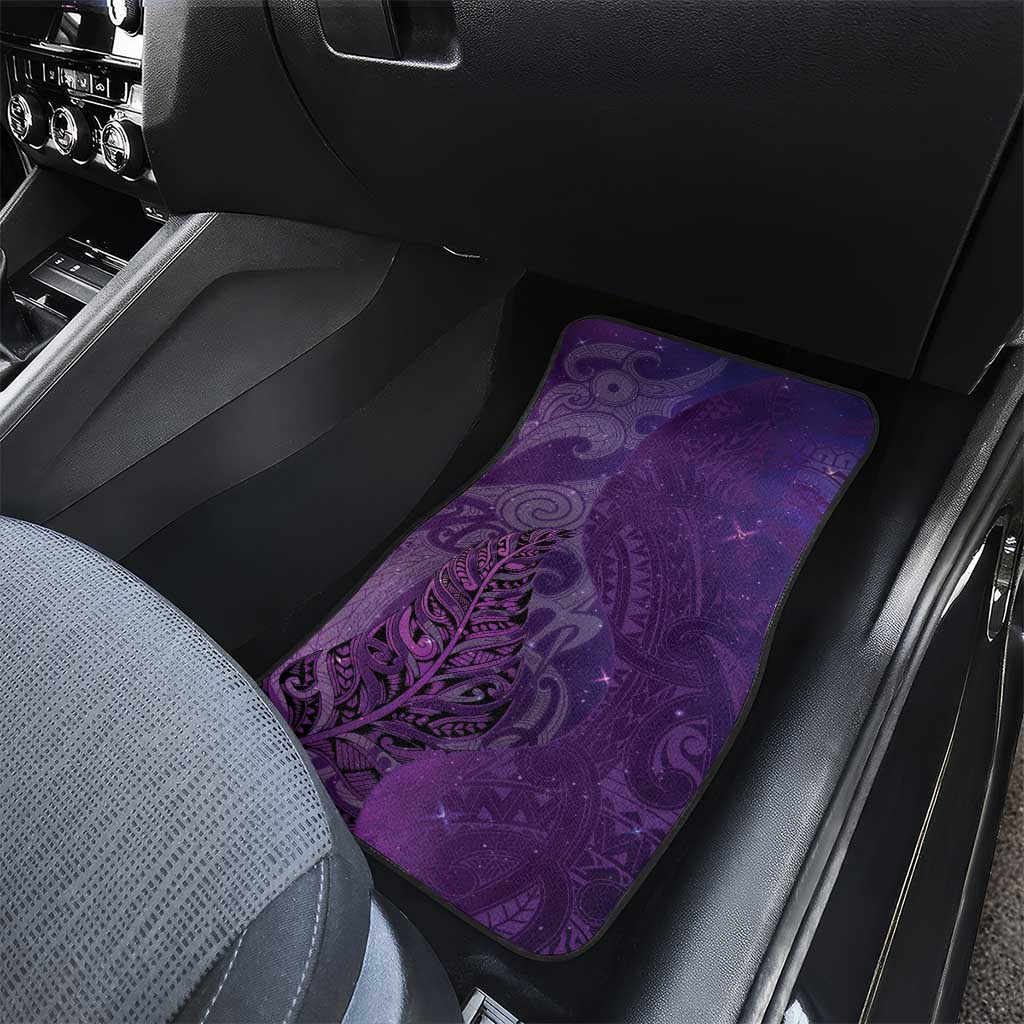 New Zealand Matariki Car Mats Maori Manaia Galaxy Silver Fern Purple Color LT22 - Polynesian Pride