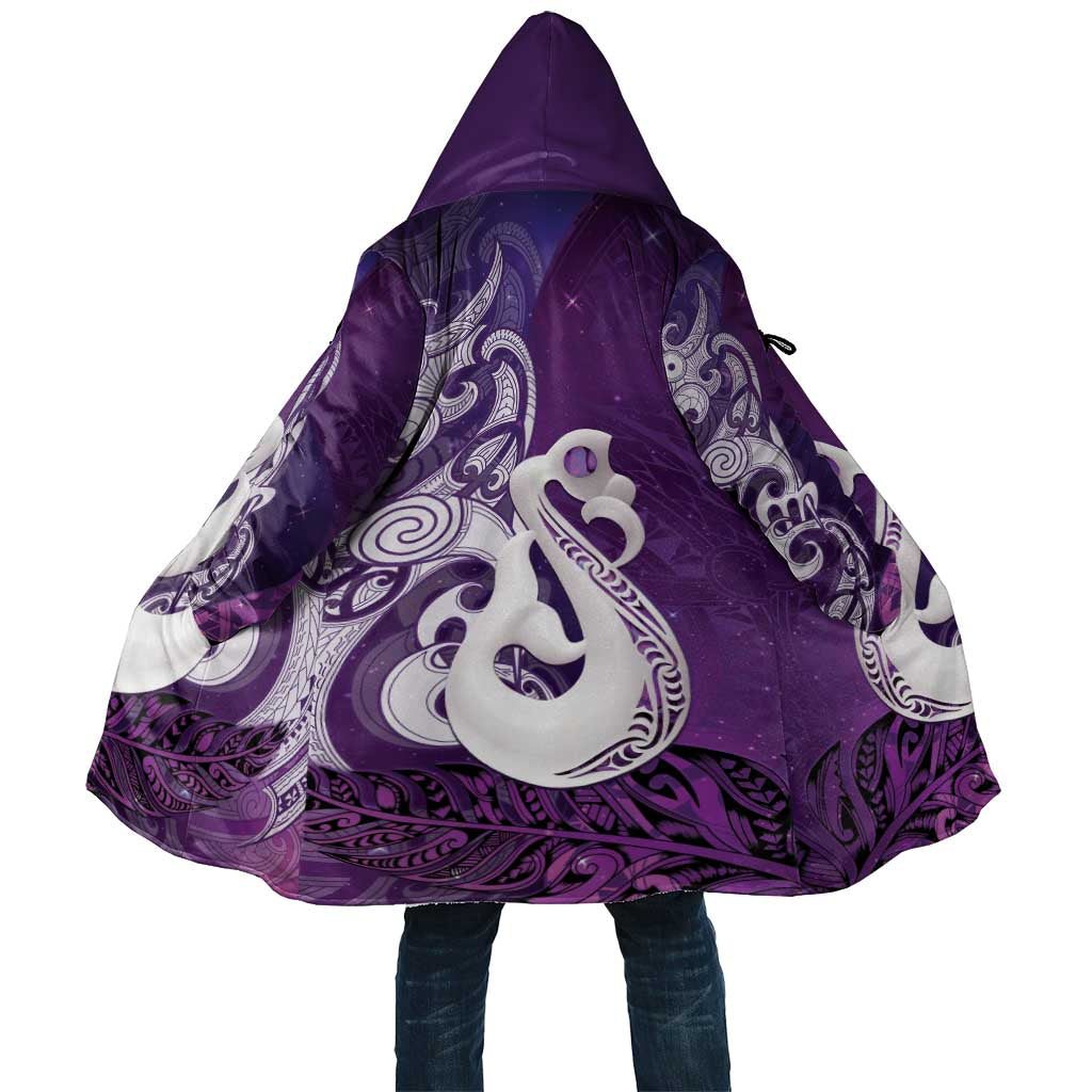 New Zealand Matariki Cloak Maori Manaia Galaxy Silver Fern Purple Color LT22 Unisex Purple - Polynesian Pride