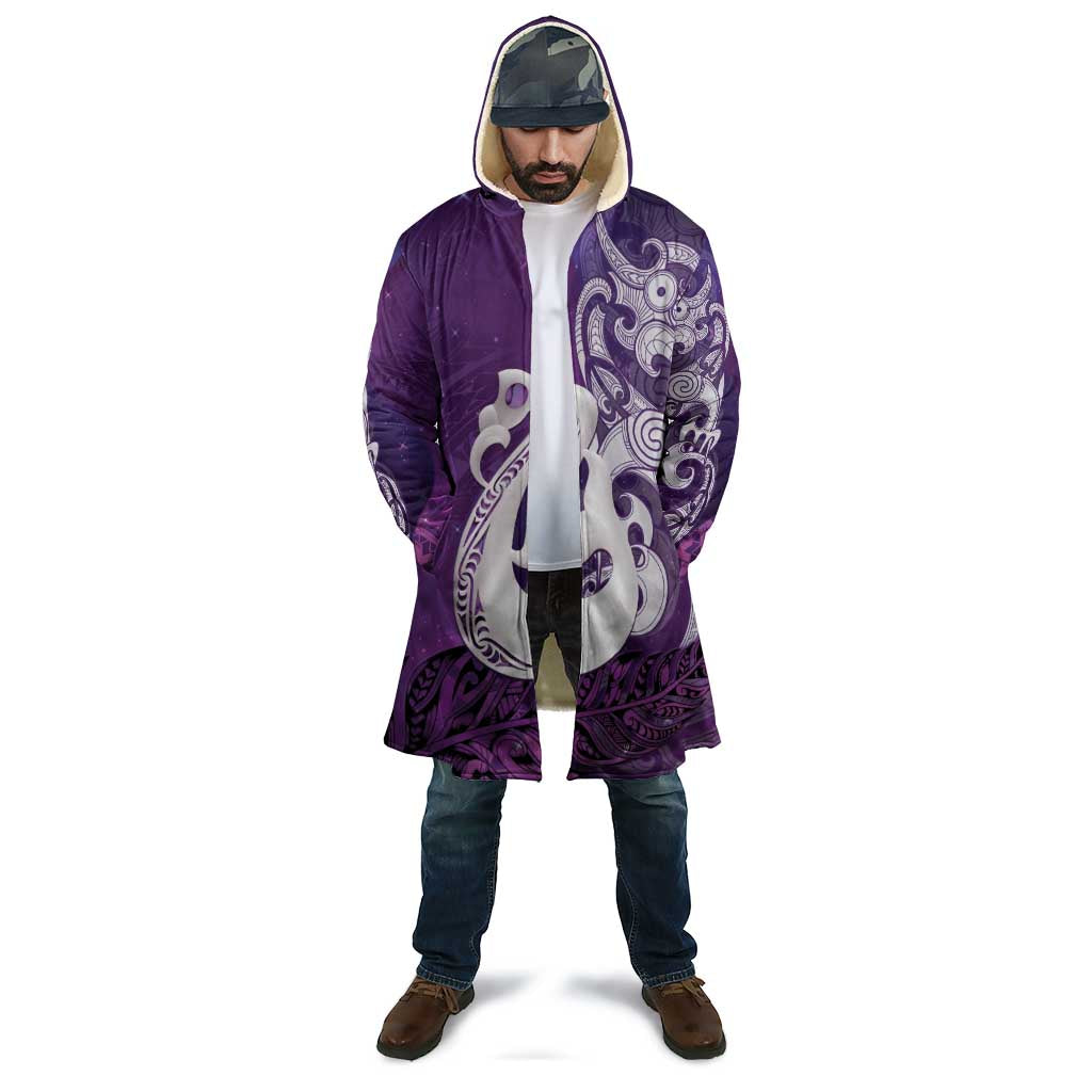 New Zealand Matariki Cloak Maori Manaia Galaxy Silver Fern Purple Color LT22 - Polynesian Pride