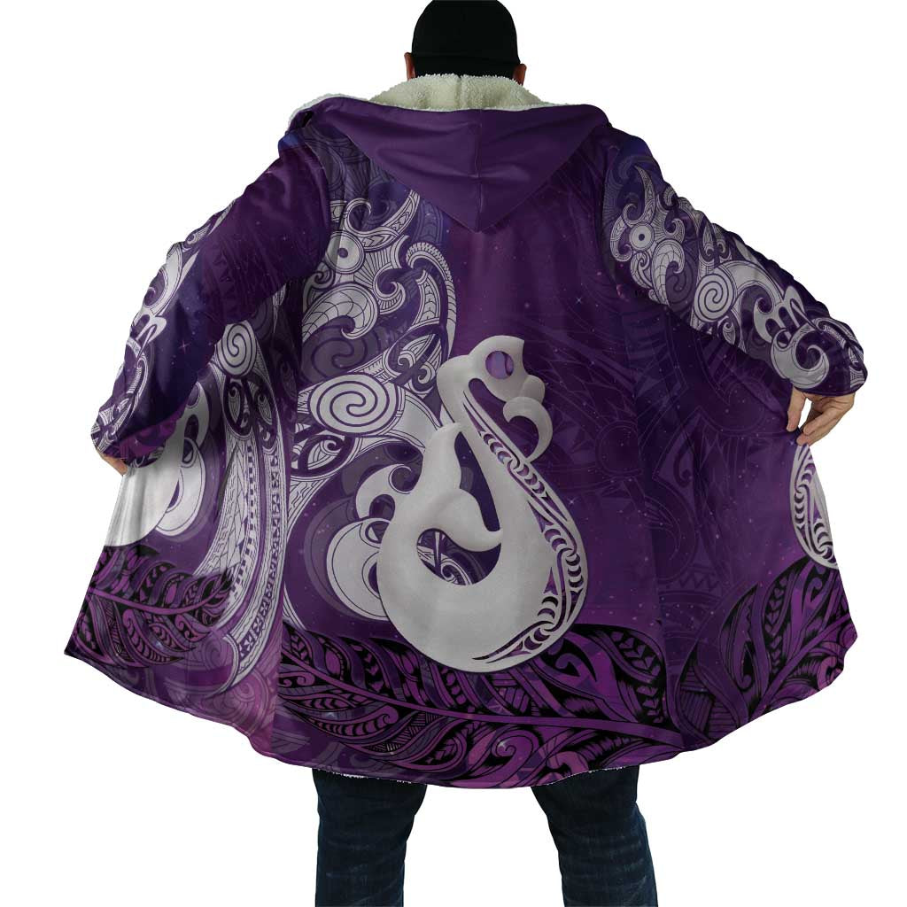 New Zealand Matariki Cloak Maori Manaia Galaxy Silver Fern Purple Color LT22 - Polynesian Pride