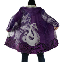 New Zealand Matariki Cloak Maori Manaia Galaxy Silver Fern Purple Color LT22 - Polynesian Pride