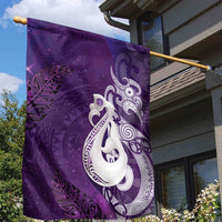 New Zealand Matariki Garden Flag Maori Manaia Galaxy Silver Fern Purple Color