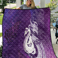 New Zealand Matariki Quilt Maori Manaia Galaxy Silver Fern Purple Color LT22 Purple - Polynesian Pride