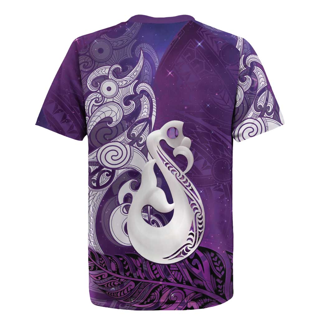 New Zealand Matariki Rugby Jersey Maori Manaia Galaxy Silver Fern Purple Color LT22 - Polynesian Pride