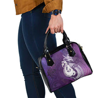 New Zealand Matariki Shoulder Handbag Maori Manaia Galaxy Silver Fern Purple Color LT22 - Polynesian Pride