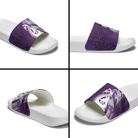 New Zealand Matariki Slide Sandals Maori Manaia Galaxy Silver Fern Purple Color LT22 - Polynesian Pride