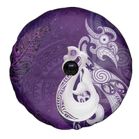 New Zealand Matariki Spare Tire Cover Maori Manaia Galaxy Silver Fern Purple Color
