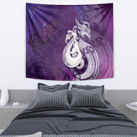 New Zealand Matariki Tapestry Maori Manaia Galaxy Silver Fern Purple Color LT22 - Polynesian Pride