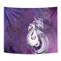 New Zealand Matariki Tapestry Maori Manaia Galaxy Silver Fern Purple Color LT22 - Polynesian Pride
