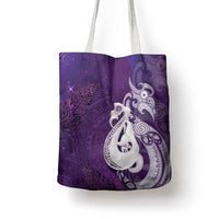 New Zealand Matariki Tote Bag Maori Manaia Galaxy Silver Fern Purple Color LT22 - Polynesian Pride