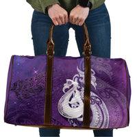 New Zealand Matariki Travel Bag Maori Manaia Galaxy Silver Fern Purple Color