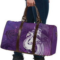 New Zealand Matariki Travel Bag Maori Manaia Galaxy Silver Fern Purple Color