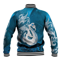 New Zealand Matariki Baseball Jacket Maori Manaia Galaxy Silver Fern Blue Color LT22 - Polynesian Pride